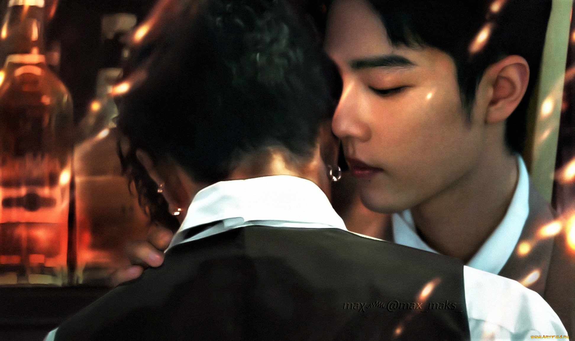 Сяо Чжан и Ван ибо поцелуй